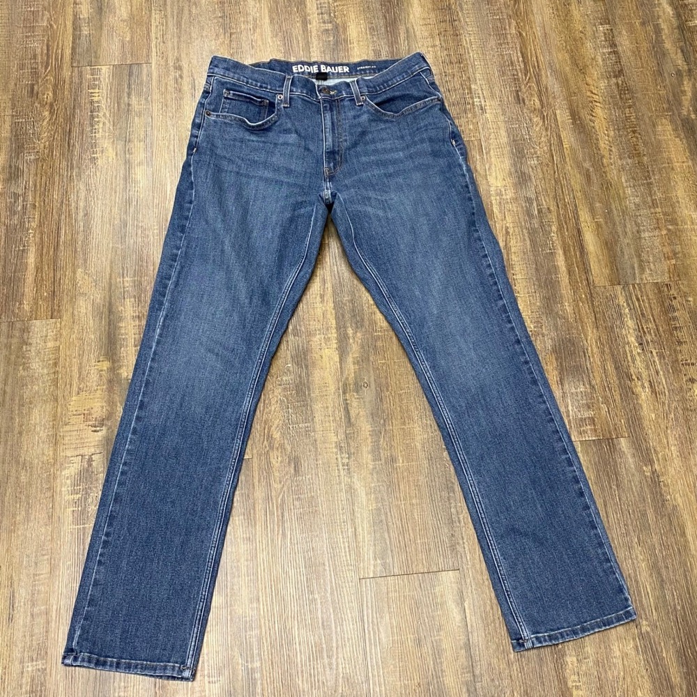 Eddie Bauer Mens Straight Fit Blue Denim Jeans Size 34x34